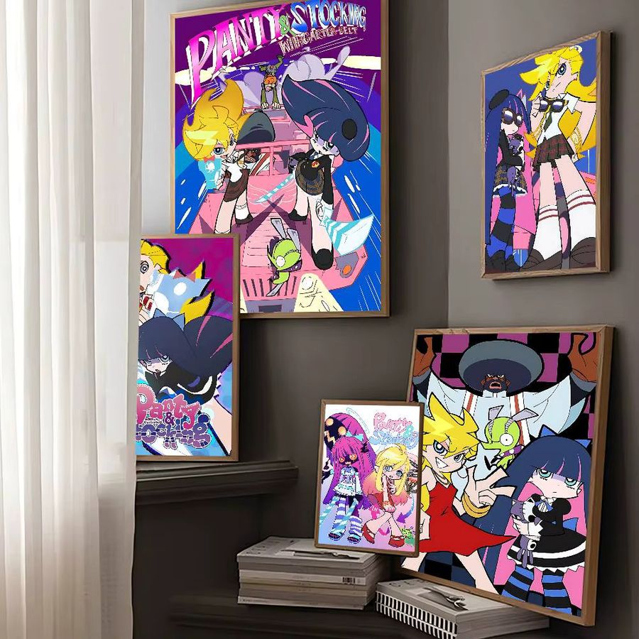 Potdemiel Anime Wandkunst Poster mit Strumpfgürtel und Strümpfen in Multicolor für deine nordische Heimdekoration - Bild 6