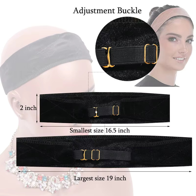 Plussign Perückengriff-Stirnband, verstellbar, Samt, Unisex - Bild 5