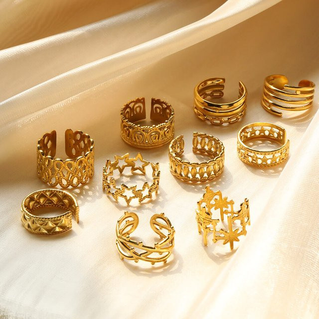 ETCAVCE Ring Edelstahl, Gold, Damen, Herz - Bild 1