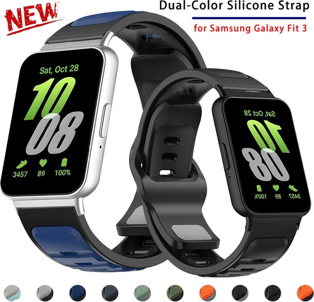 OAKCHARM Uhrenarmband Silikon, Schwarz, Samsung Galaxy Fit3 - Bild 1
