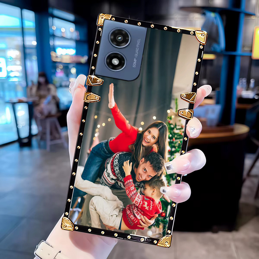 Motorola Smartphone Schutzhülle mit quadratischen galvanisierten Nieten in Schwarz und Multicolour - Bild 5