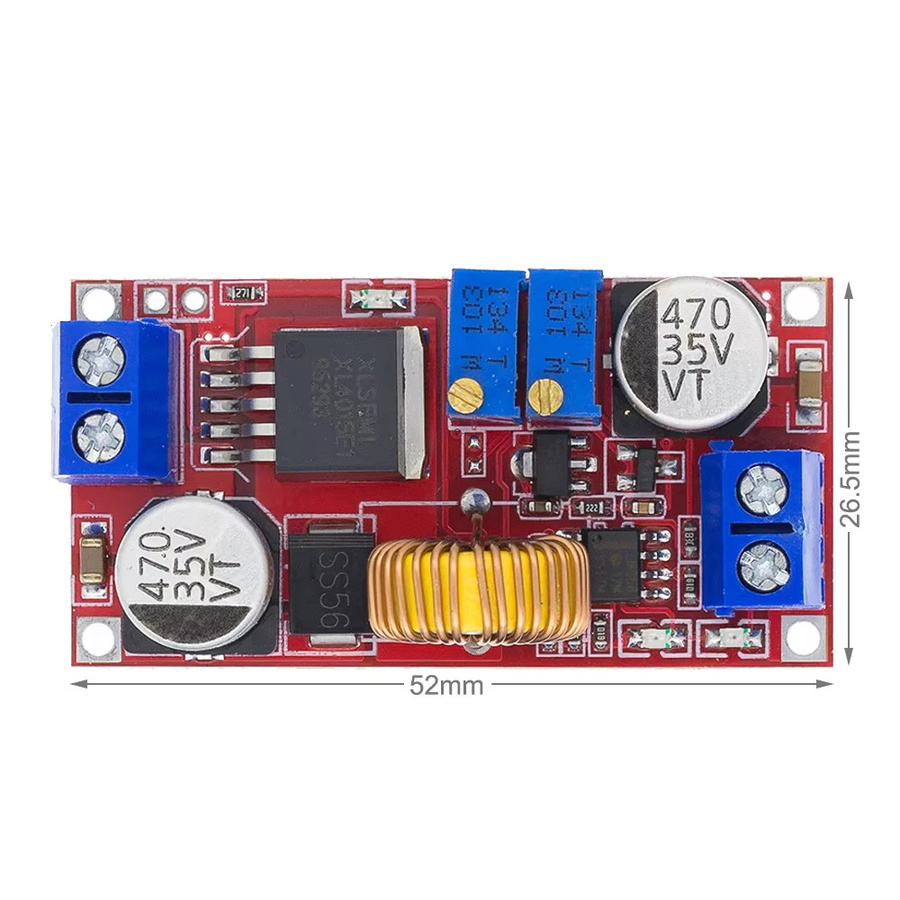 4 Stück XL4015 DC-DC einstellbarer Abwärtswandler Step-Down-Spannungsregler Leistungsmodul in Rot, Eingangsspannung 4–38 V, Ausgangsspannung 1,25–36 V, 5 A - Bild 2