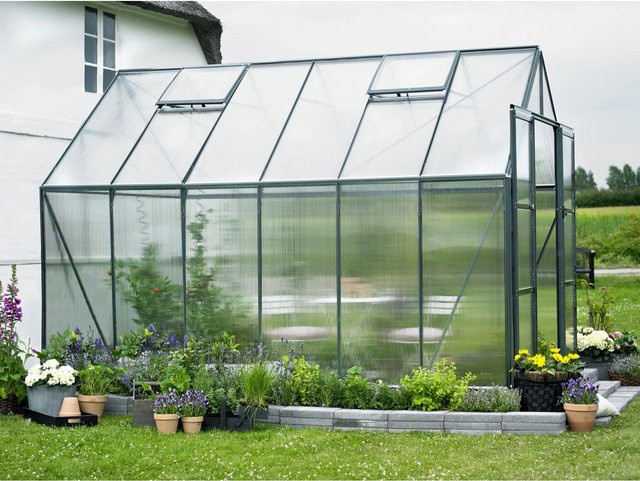 Halls Gewächshaus Magnum 128 in Grün mit 6 mm Stegdoppelplatten aus Polycarbonat, B/T: 257 x 384 cm, 9,9 m² - Bild 1