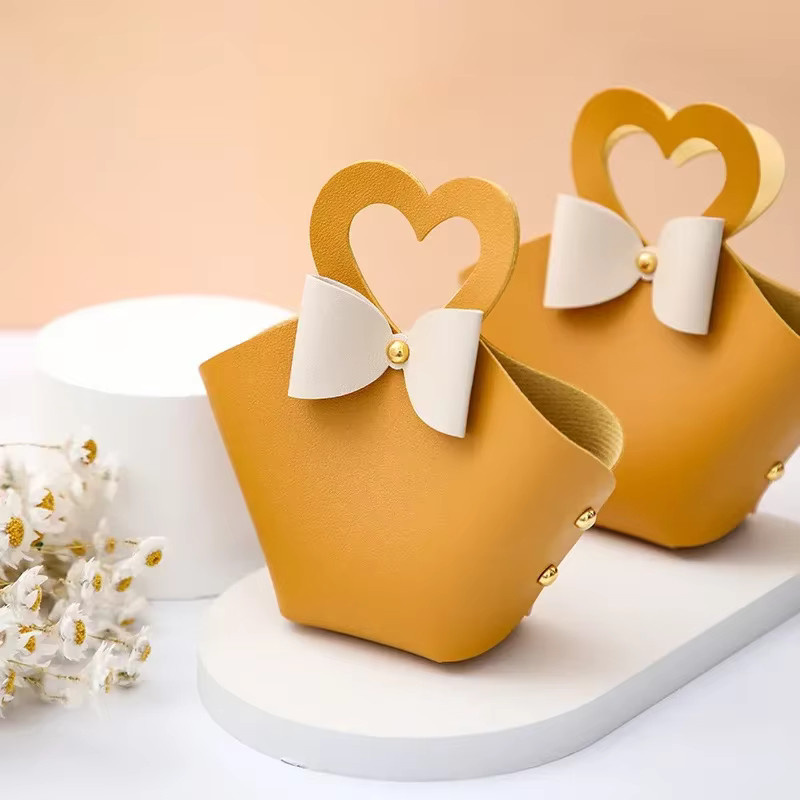 Mini Süßigkeiten Box aus Leder für Hochzeiten und Partys, Blau, 10 Stück - Bild 2