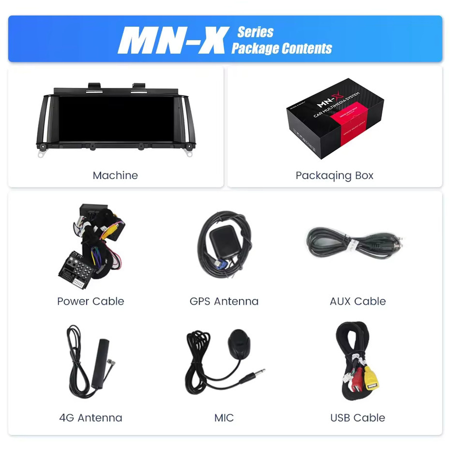 MEKEDE Android 14 Multimedia Radio mit 8,8 Zoll Display für BMW X3 F25 und X4 F26 CIC NBT, Drahtloses CarPlay, GPS und 4G, Schwarz - Bild 4