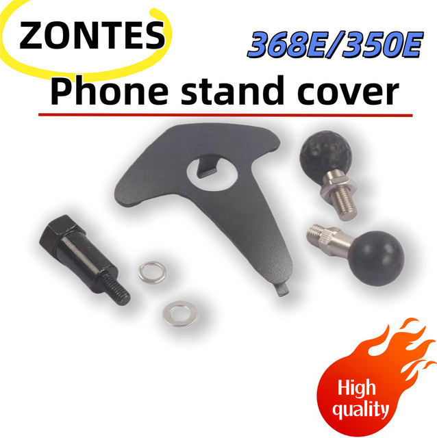 Zontes 368E und 350E Telefonhalterbasis mit perforierter Abdeckung und Kugelkopf in Schwarz - Bild 1