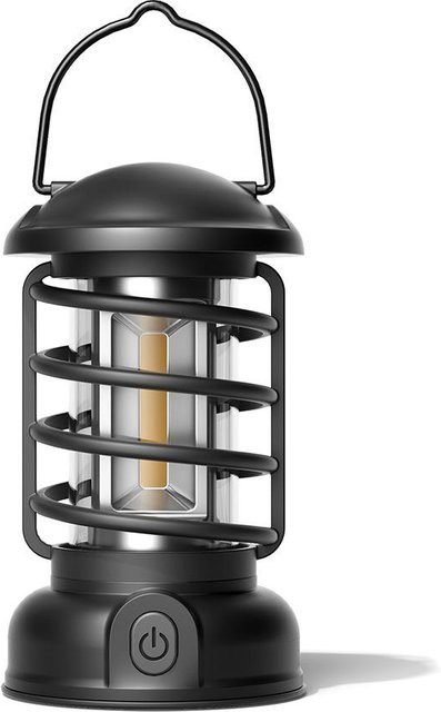 TOMTOP JMS Retro LED Campinglampe Schwarz mit stufenloser Dimmung und Haken für Outdoor und Garten - Bild 1