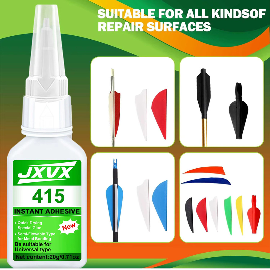 LOOLIFL Super Strong Glue Cyanacrylat-Kleber transparent für Pfeilfedern und Bogenreparaturen 10 ml - Bild 5