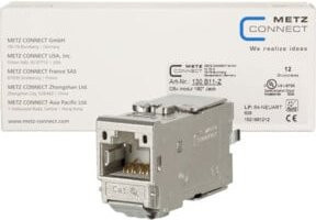 Metz Connect Modul C6Amodul 180 Jack Cat. 6A geschirmt in Silber für Ethernet/LAN - Bild 1