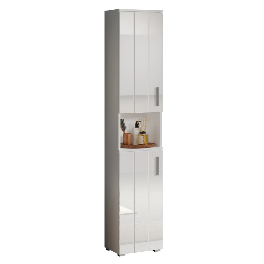 Trendteam Hochschrank Wons Badezimmerschrank Weiß Hochglanz B/H/T: 37 x 192 x 31 cm - Bild 2
