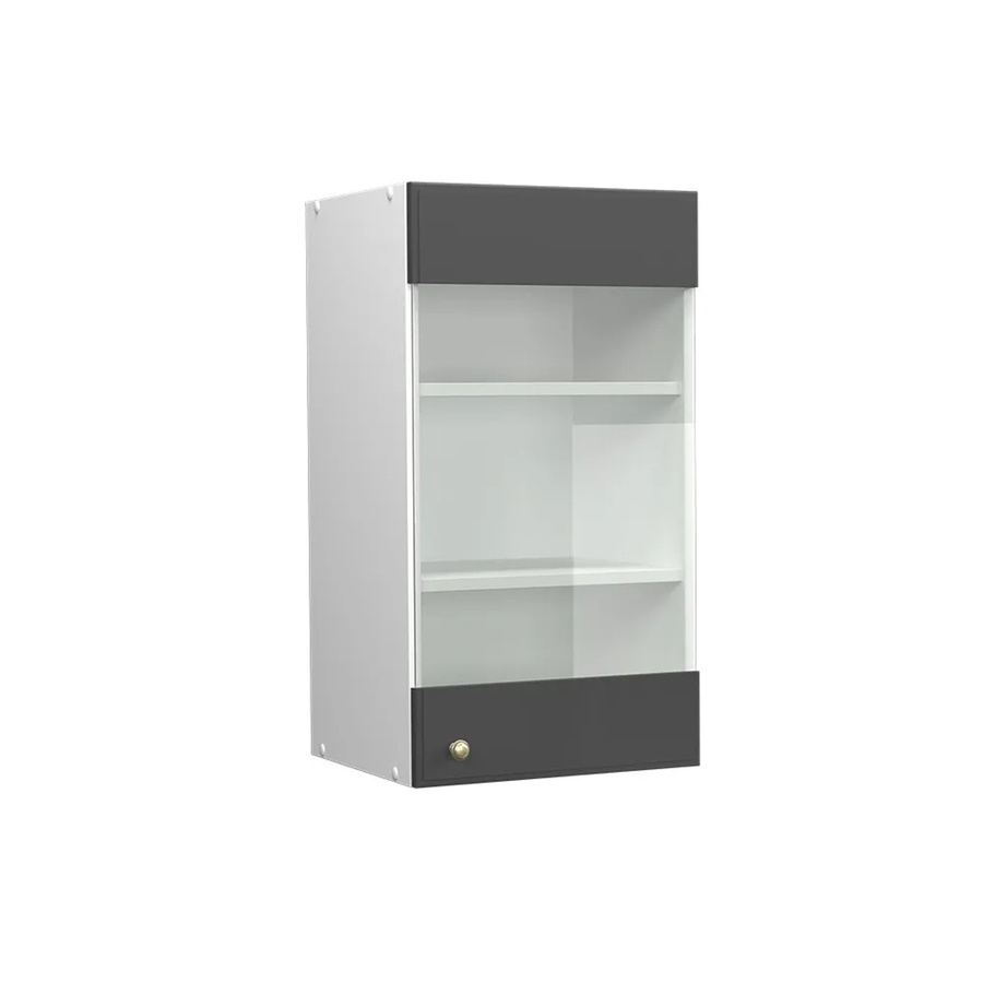 Vicco Küchen-Hängeglasschrank Fame-Line Landhaus Weiß Anthrazit-Gold Breite: 40 cm - Bild 3