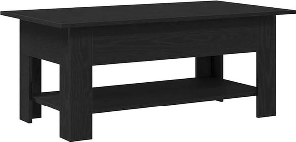 vidaXL Couchtisch in Schwarz und Eichen-Optik aus Holzwerkstoff, B/T/H: 102 x 55 x 42 cm