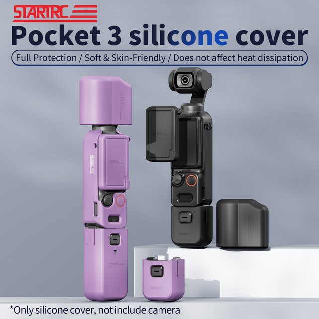 STARTRC Vollschutz-Silikonhülle für DJI Osmo Pocket 3 mit Objektivkappe in Lila - Bild 1