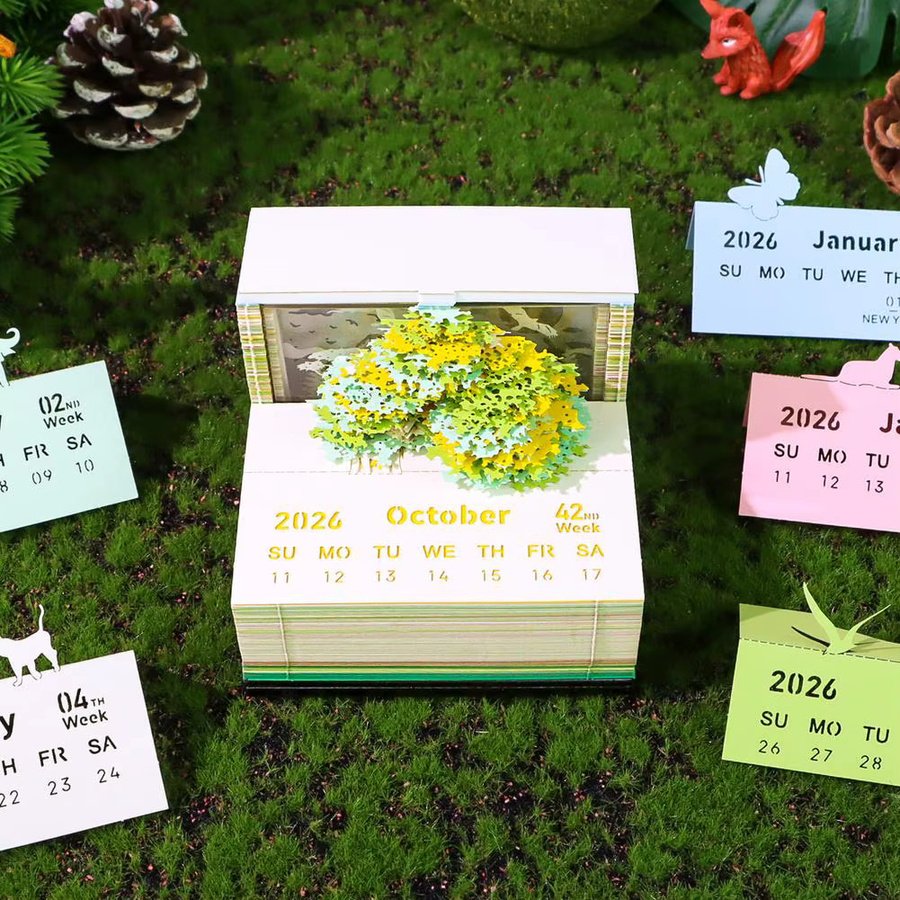Omoshiroi Block 3D-Notizblock Baumhaus 3D-Kalender 2026 in Multicolour - Bild 2