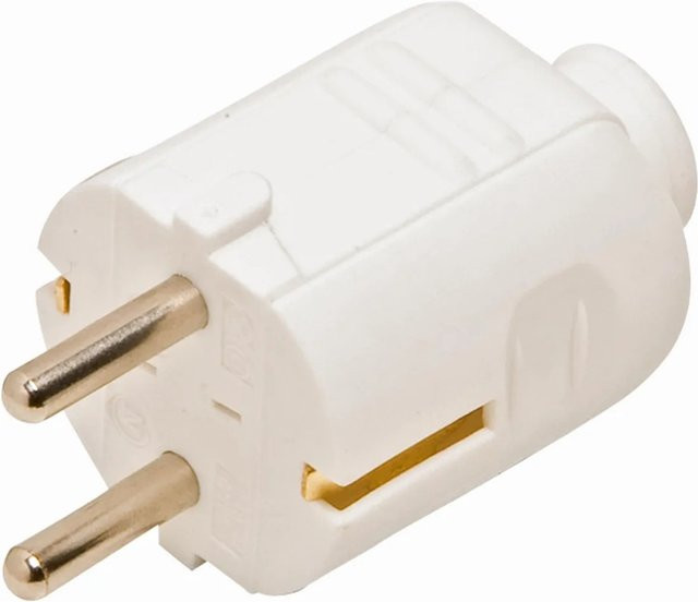 REV Schutzkontaktstecker aus Kunststoff in Weiß mit IP20 Schutzart - Bild 1