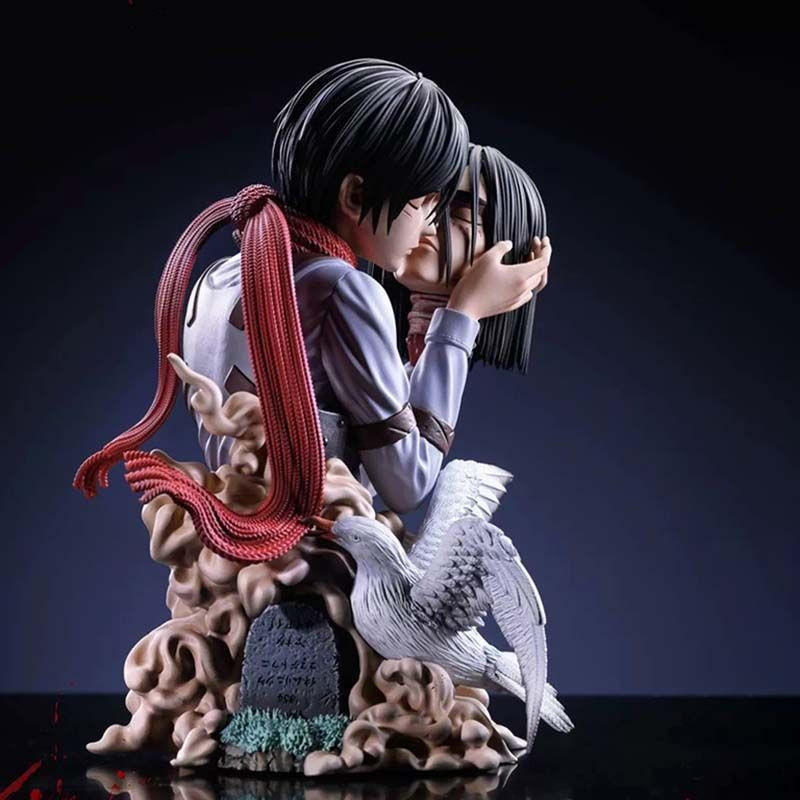 Yiran toy 1 Attack on Titan Figurenset Der Todeskuss und Mikasa Ackerman Kopfumarmungs-Doppelstatuen - Bild 2