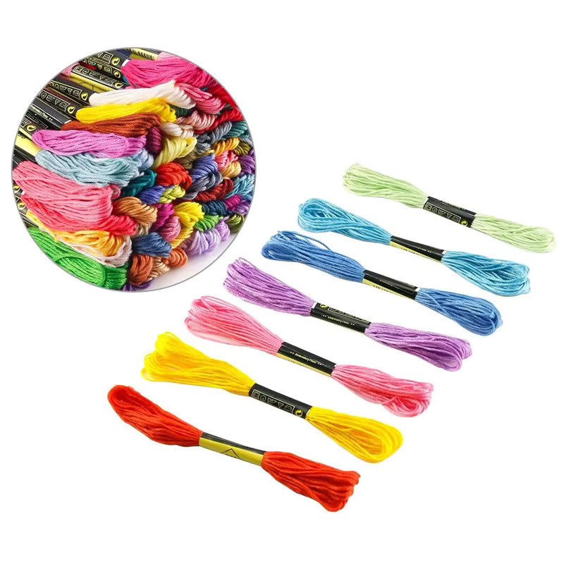 Regenbogenfarben Stickgarn aus Baumwolle für Kreuzstich und DIY-Armbandherstellung, Multicolour - Bild 2