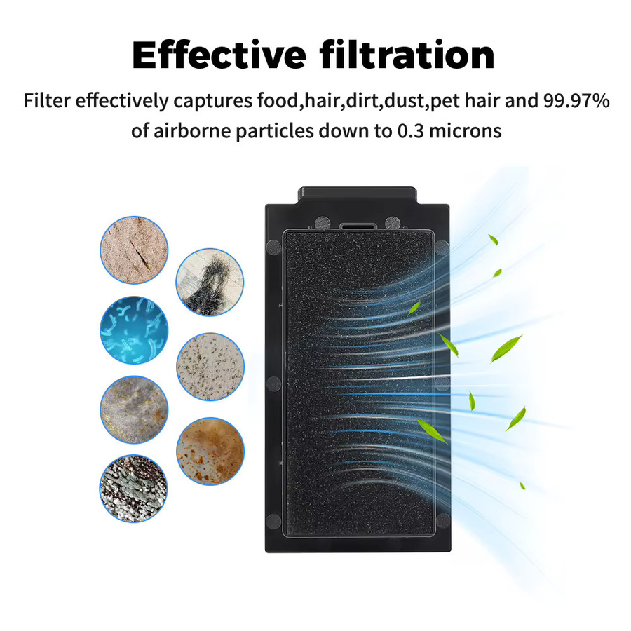 HEPA-Filter für ECOVACS DEEBOT T50 Pro, T50 Omni, T50 Pro Omni und T30C Roboterstaubsauger Ersatzfilter in Schwarz - Bild 3