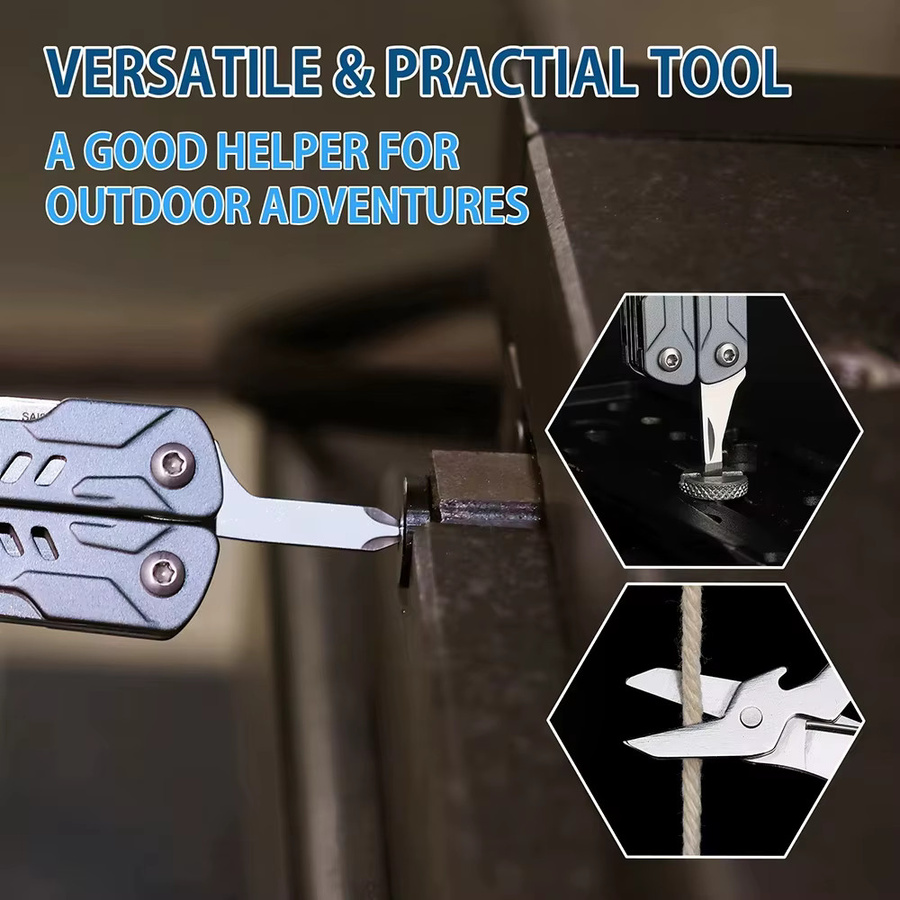 NEXTOOL S11 11-in-1 Mini-Multitool in Schwarz mit Taschenmesser, Schere und Drahtschneider für Outdoor-Aktivitäten - Bild 4