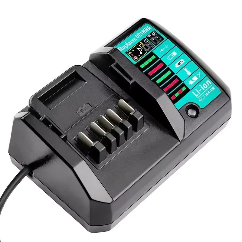 Makita DC18WA Lithium-Ionen-Schnellladegerät für 14,4 V und 18 V Akkus in Schwarz - Bild 3