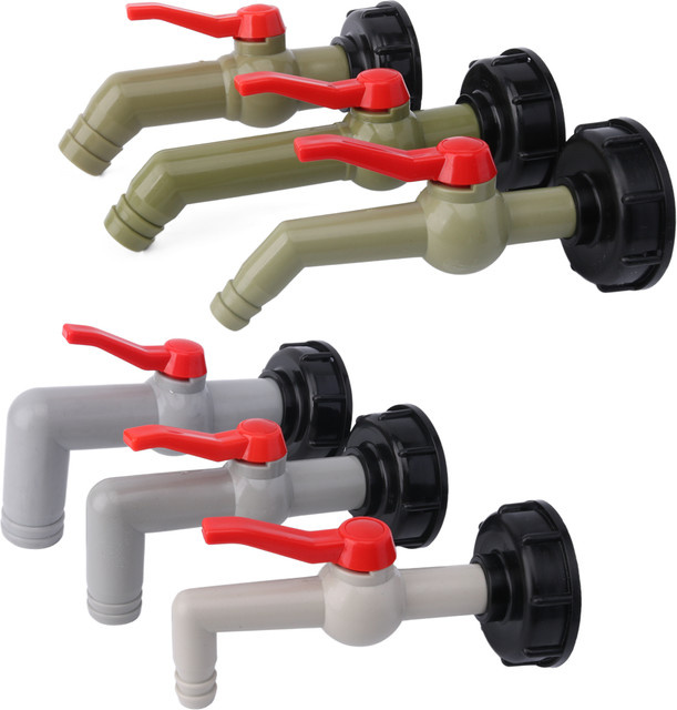 UP-CLOUD IBC Tank Adapter Ventil Armaturen S60 x 6 Grobgewinde zu 1/2 3/4 1 Zoll Wasser Tank Anschluss für Gartenschlauch und Wasserhahn Zubehör - Bild 1