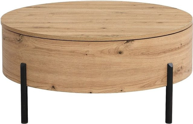 Couchtisch Yemelia von Vente-unique in Beige und Schwarz mit drehbarer Tischplatte, modern und rund, Durchmesser: 80 cm - Bild 1