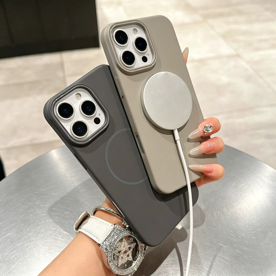 VOUVI Magnetische kabellose Ladehülle für iPhone in Braun – Ultradünnes Phone Case Zubehör - Bild 2