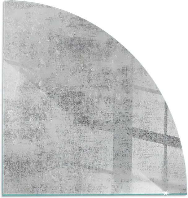 Tulup Kamin-Glasplatte mit abstrakter Hintergrundtextur in Grau, B/H: 100 x 100 cm - Bild 1
