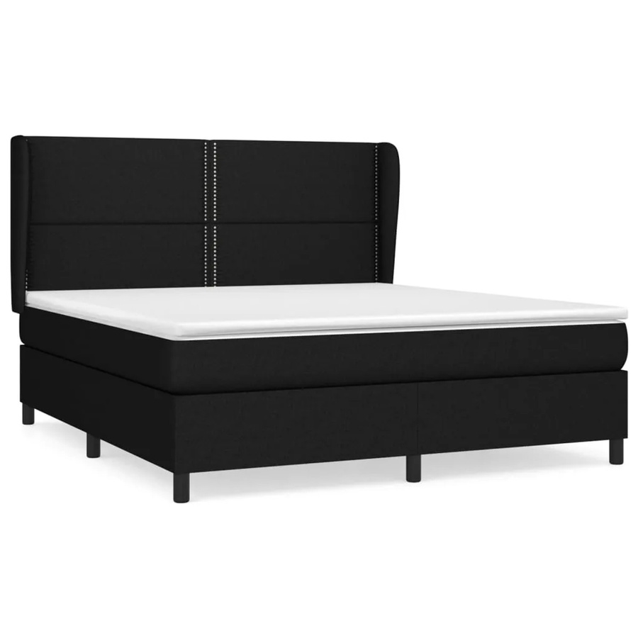 vidaXL Boxspringbett mit Matratze Schwarz Hybrid-Design mit Taschenfederkern B/T/H: 180 x 200 x 183 cm - Bild 2