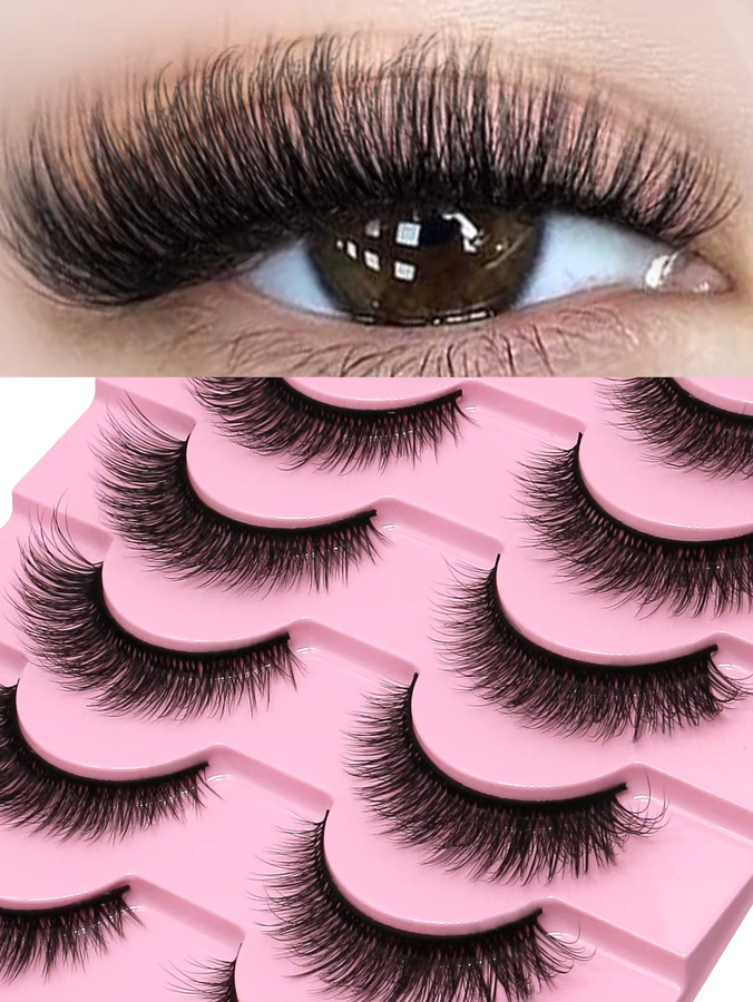 VELTRINAY Falsche Wimpern, 3D Faux Nerz, Wispy Volumen, Unisex - Bild 3