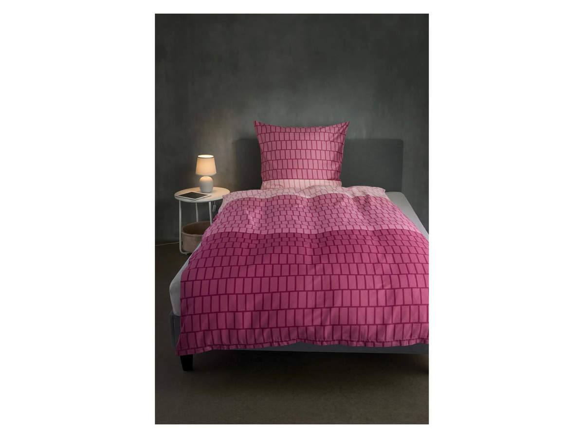 Joop Bettwäsche Zip aus Mako-Satin in Beere mit grafischem Design, B/H: 135 x 200 cm und 80 x 80 cm - Bild 2