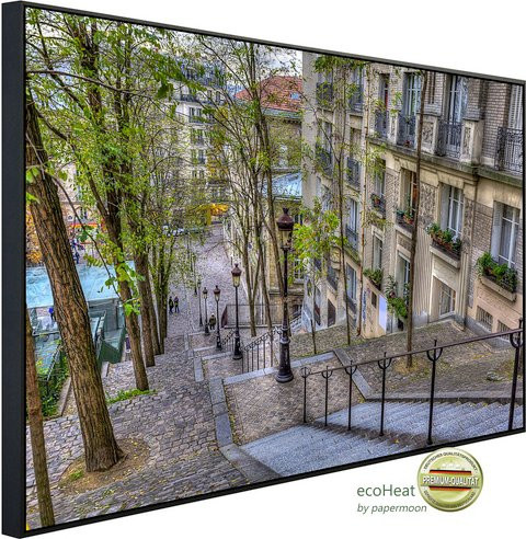 papermoon Infrarotheizung EcoHeat Montmartre in Paris mit Matt-Effekt in Bunt, App-Steuerung und Überhitzungsschutz, B/H/T: 60 x 50 x 60 cm - Bild 1