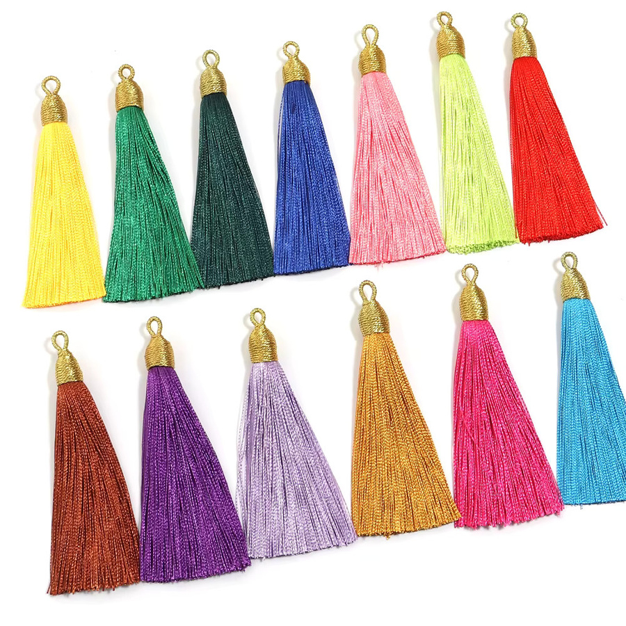 Louleur Quasten, Gold Farbe, Polyester Seide, 6er Los - Bild 3