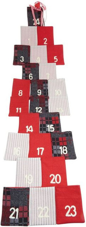 VBS Adventskalender Ruwer mit Schleifenband in Rot und Multicolor aus Filz und Baumwolle