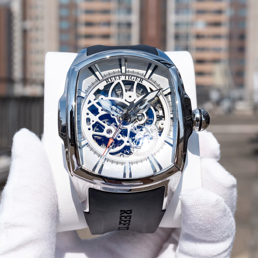 Reef Tiger Automatik-Armbanduhr, 316L Edelstahl, Herren, Silber - Bild 2