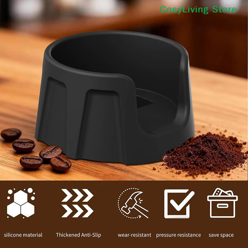 Espresso-Tampingstation und Siebträgerhalter für Luxe Cafe Maker Coffee Tool, Schwarz, Rund - Bild 4