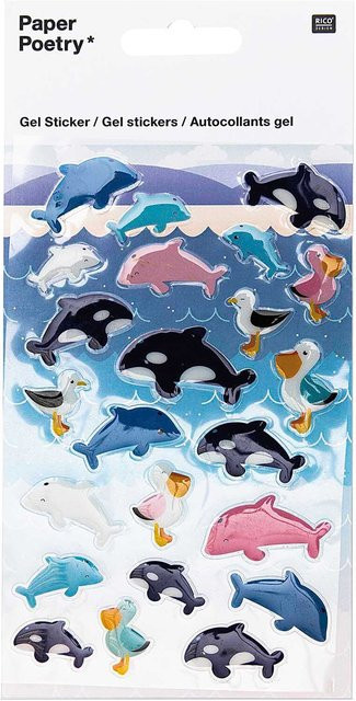 Rico Design Paper Poetry Gelsticker Delfine - Bild 1