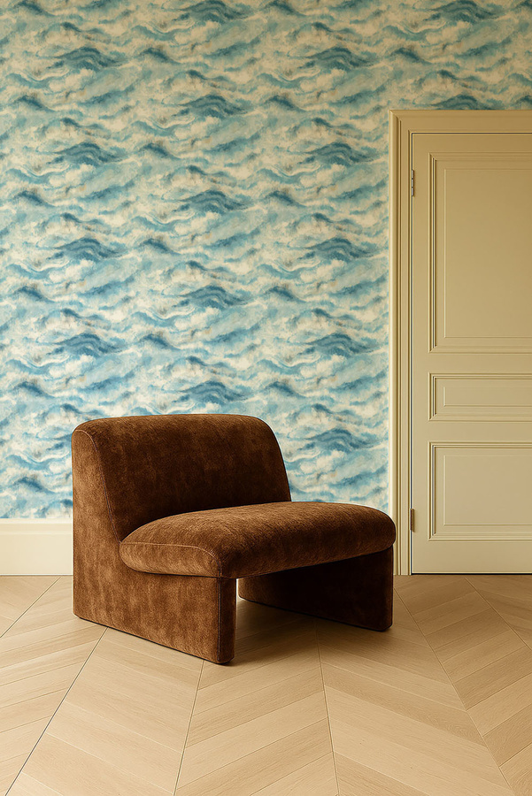 Clarke & Clarke Wallpaper Earthscape Denim Blau Abstrakt Modern Vlies Tapete - Bild 1