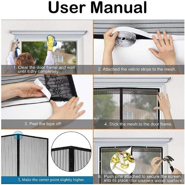 Magnetischer Türvorhang als Mückenschutz von Sufdarj Home Textiles in Weiß, B: 120 cm, H: 220 cm - Bild 12