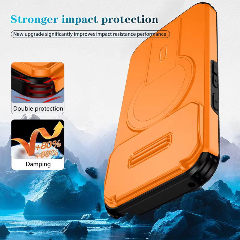 FaLi Qisubao Robuste Schutzhülle mit magnetischem Ständer für Google Pixel 10, 9 und 9 Pro, kompatibel mit MagSafe Wireless Charging, Orange oder Purple - Bild 3