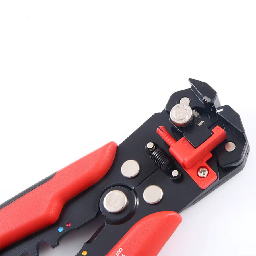 Multifunktionale Abisolierzange mit Crimper und Kabelschneider in Rot für präzises Arbeiten - Bild 3