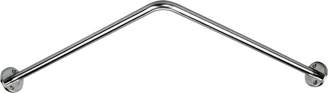Delabie Eck-Vorhangstange D16 in Silber aus Edelstahl hochglanzpoliert, B/T: 80 x 80 cm - Bild 1