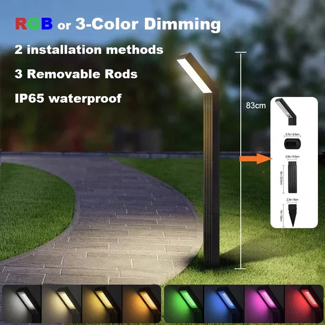 VENUSWING Solar-Außenleuchten LED-Gartenleuchten in Schwarz mit IP65 Wasserdichtigkeit für Garten, Terrasse und Gehweg - Bild 1