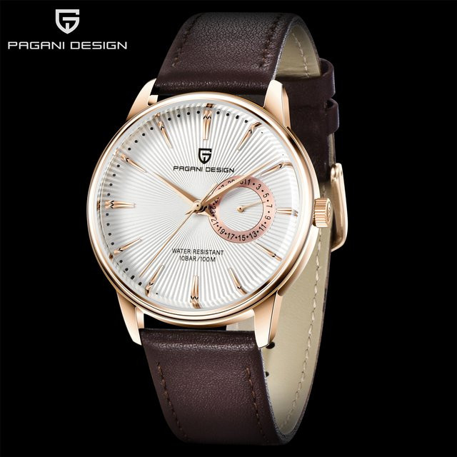 PAGANI DESIGN Armbanduhr, Quarz, Edelstahl, Leder, Herren - Bild 1