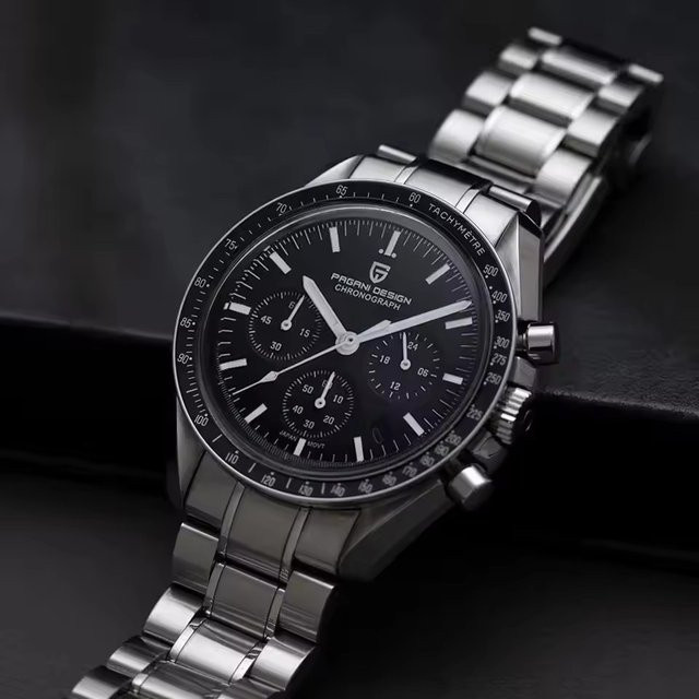 Pagani Design Chronograph, Edelstahl, Schwarz, Quarz, Herren - Bild 1