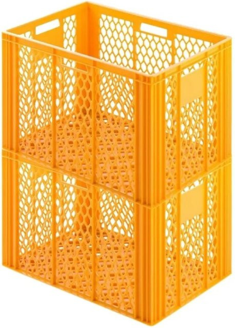 CHEFGASTRO SuperSparSet 2 x Eurobehälter Bäcker- und Konditorenkasten, Gelb-Orange, H x B x T: 42,1 x 40 x 60 cm, 85 Liter - Bild 1