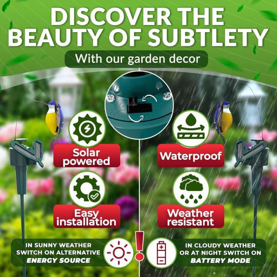 Lumex Solar-Libellen Gartenstecker Set mit beweglichen Flügeln, dekorative fliegende Libellen in Multicolor, 2 Stück - Bild 2