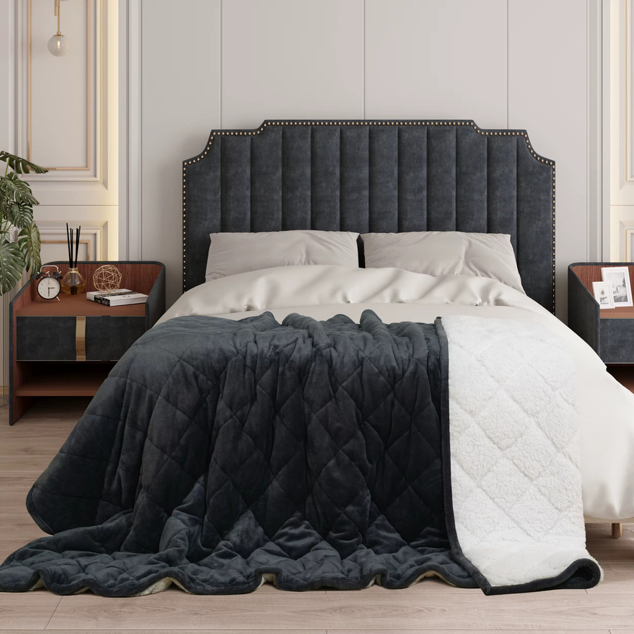 WOLTU Charcoal Gewichtsdecke für Erwachsene, reversible Anti-Stress-Therapiedecke mit Flausch-Effekt, Farbe: Grau - Bild 3