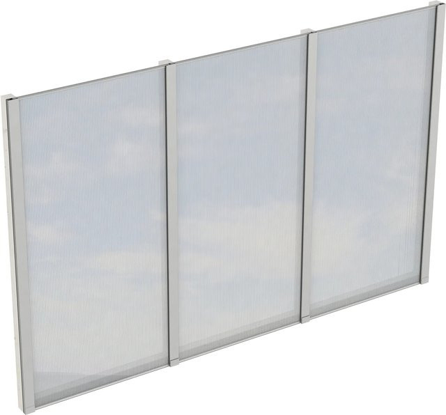 Skan Holz Seitenwand aus Holz mit semi-transparenten Polycarbonatplatten, Farbe: Weiß, B: 120 cm, H: 200 cm - Bild 1