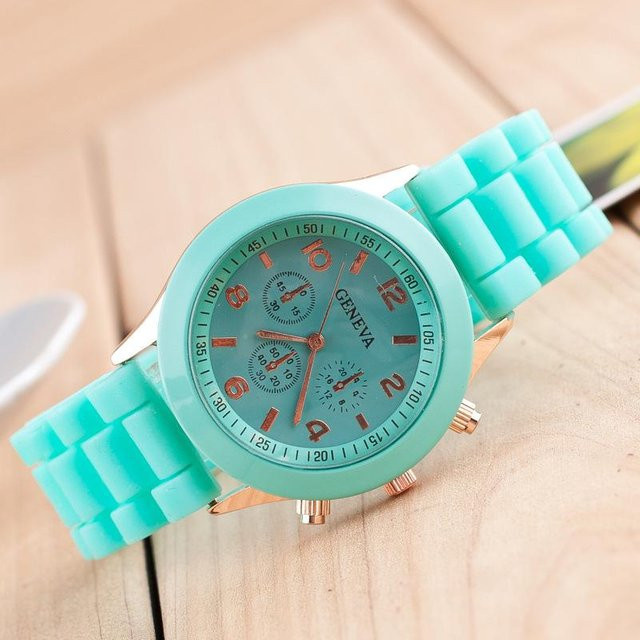 Aloisia Armbanduhr Silikon, Quarz, Damen, minte, grün - Bild 1